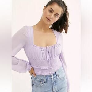 FREE PEOPLE Lolita Chiffon Blouse Sz M
